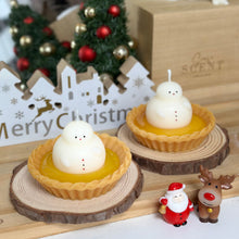 Load image into Gallery viewer, 【聖誕禮物】 肥啫啫雪人蛋撻香薰蠟燭｜Snowman on Egg tart Candle Gift
