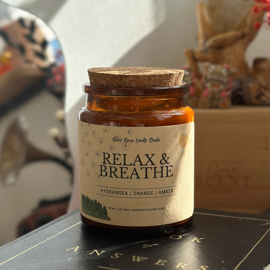 “RELAX & BREATHE” candle jar 150g